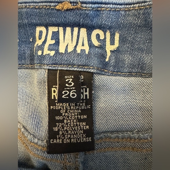 Rewash Jean shorts size 3 26”, NWOT - Picture 3 of 3